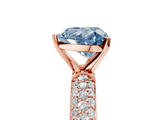 Rose gold Fancy Blue Heart  Solitaire with Pave Band and Four-Prong Setting_8