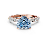 Rose gold Fancy Blue Heart  Solitaire with Side Baguettes and Channel Set Band_45