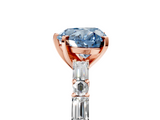 Rose gold Fancy Blue Heart  Solitaire with Side Baguettes and Channel Set Band_50