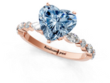 Rose gold Fancy Blue Heart  Solitaire with Side Stones on a Pavé Band and Four-Prong Setting_24