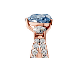 Rose gold Fancy Blue Heart  Three-Stone Diamond Ring with Pavé Split Shank and Four-Prong Setting_50