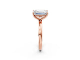 Rose gold Fancy Blue Heart  and Emerald Cut Toi Moi Ring with Prong Setting_48