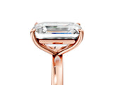 Rose gold Fancy Blue Heart  and Emerald Cut Toi Moi Ring with Prong Setting_51
