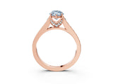 Rose gold Fancy Blue Marquise  Brilliant Cut Diamond Engagement Ring with Pavé Band and Four-Prong Setting_50