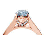 Rose gold Fancy Blue Marquise  Brilliant Cut Diamond Engagement Ring with Pavé Band and Four-Prong Setting_51