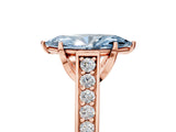 Rose gold Fancy Blue Marquise  Brilliant Cut Diamond Engagement Ring with Pavé Band and Four-Prong Setting_52