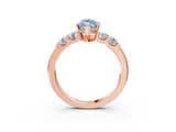 Rose gold Fancy Blue Marquise  Brilliant Cut Diamond Five-Stone Prong Set Engagement Ring with Channel Band_6