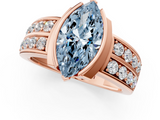 Rose gold Fancy Blue Marquise  Brilliant Diamond Channel Set Wide Band Ring with Bezel Setting_21