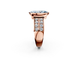 Rose gold Fancy Blue Marquise  Brilliant Diamond Channel Set Wide Band Ring with Bezel Setting_22