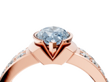 Rose gold Fancy Blue Marquise  Brilliant Diamond Channel Set Wide Band Ring with Bezel Setting_24