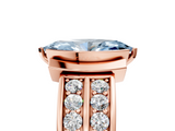 Rose gold Fancy Blue Marquise  Brilliant Diamond Channel Set Wide Band Ring with Bezel Setting_25