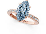 Rose gold Fancy Blue Marquise  Brilliant Pavé Band Solitaire with Four-Prong Setting_74