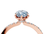 Rose gold Fancy Blue Marquise  Brilliant Pavé Band Solitaire with Four-Prong Setting_77