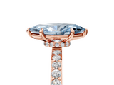 Rose gold Fancy Blue Marquise  Brilliant Pavé Band Solitaire with Four-Prong Setting_78