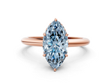 Rose gold Fancy Blue Marquise  Brilliant Solitaire Engagement Ring with Six-Prong Setting and Classic Band_20