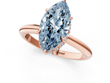 Rose gold Fancy Blue Marquise  Brilliant Solitaire Engagement Ring with Six-Prong Setting and Classic Band_21