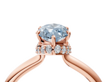 Rose gold Fancy Blue Marquise  Brilliant Solitaire Engagement Ring with Six-Prong Setting and Classic Band_24