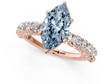 Rose gold Fancy Blue Marquise  Brilliant Solitaire with Pavé Band and Four-Prong Setting_42