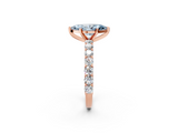 Rose gold Fancy Blue Marquise  Brilliant Solitaire with Pavé Band and Four-Prong Setting_43