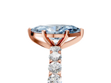 Rose gold Fancy Blue Marquise  Brilliant Solitaire with Pavé Band and Four-Prong Setting_46