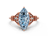 Rose gold Fancy Blue Marquise  Brilliant Solitaire with Pave Band and Four-Prong Setting_20