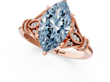 Rose gold Fancy Blue Marquise  Brilliant Solitaire with Pave Band and Four-Prong Setting_21