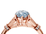 Rose gold Fancy Blue Marquise  Brilliant Solitaire with Pave Band and Four-Prong Setting_24