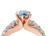 Rose gold Fancy Blue Marquise  Brilliant Solitaire with Side Stones on a Pave Band and Four-Prong Setting_75