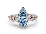 Rose gold Fancy Blue Marquise  Cluster Diamond Engagement Ring with Pavé Band and Four-Prong Setting_51