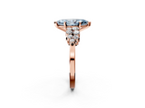 Rose gold Fancy Blue Marquise  Cluster Diamond Engagement Ring with Pavé Band and Four-Prong Setting_53