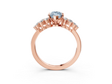 Rose gold Fancy Blue Marquise  Cluster Diamond Engagement Ring with Pavé Band and Four-Prong Setting_54