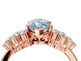 Rose gold Fancy Blue Marquise  Cluster Diamond Engagement Ring with Pavé Band and Four-Prong Setting_55