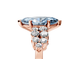 Rose gold Fancy Blue Marquise  Cluster Diamond Engagement Ring with Pavé Band and Four-Prong Setting_56