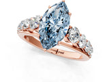 Rose gold Fancy Blue Marquise Cut Brilliant Diamond Pavé Band with Six-Prong Setting_1
