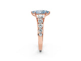 Rose gold Fancy Blue Marquise Cut Brilliant Diamond Pavé Band with Six-Prong Setting_14