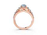 Rose gold Fancy Blue Marquise Cut Brilliant Diamond Pavé Band with Six-Prong Setting_15