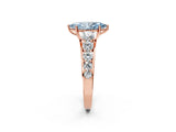 Rose gold Fancy Blue Marquise Cut Brilliant Diamond Pavé Band with Six-Prong Setting_2