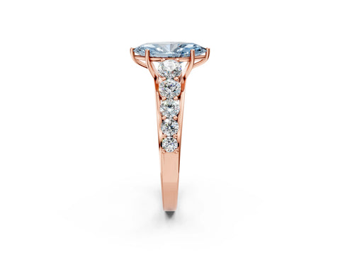 Rose gold Fancy Blue Marquise Cut Brilliant Diamond Pavé Band with Six-Prong Setting_2