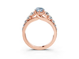 Rose gold Fancy Blue Marquise Cut Brilliant Diamond Pavé Band with Six-Prong Setting_3