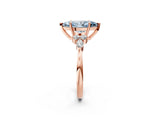 Rose gold Fancy Blue Marquise Cut Brilliant Diamond Solitaire Ring with Pear Side Stones and Four-Prong Setting_5