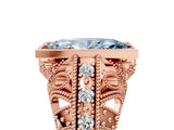 Rose gold Fancy Blue Marquise Cut Brilliant Milgrain Filigree Diamond Ring with Square Prong Setting_5