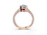 Rose gold Fancy Blue Marquise Cut Brilliant Split Shank Pave Solitaire Ring with Four-Prong Setting_3