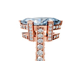 Rose gold Fancy Blue Marquise Cut Brilliant Split Shank Pave Solitaire Ring with Four-Prong Setting_5