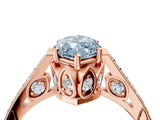Rose gold Fancy Blue Marquise  Cut Cathedral Pave Diamond Engagement Ring with Six-Prong Setting_36