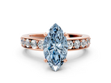 Rose gold Fancy Blue Marquise  Cut Channel Set Diamond Engagement Ring with Four-Prong Setting_235