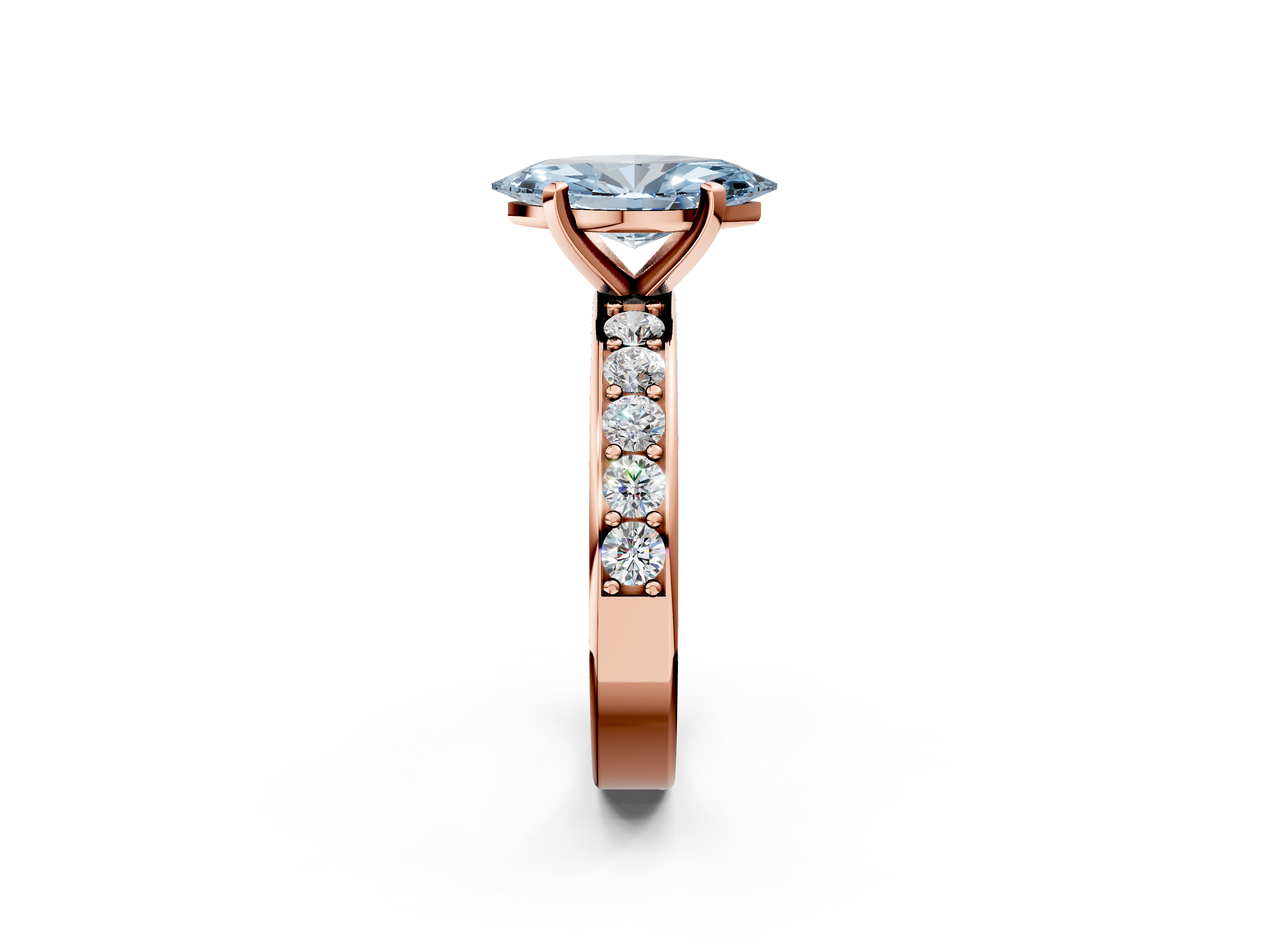 Rose gold Fancy Blue Marquise  Cut Channel Set Diamond Engagement Ring with Four-Prong Setting_237