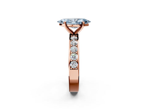 Rose gold Fancy Blue Marquise  Cut Channel Set Diamond Engagement Ring with Four-Prong Setting_237