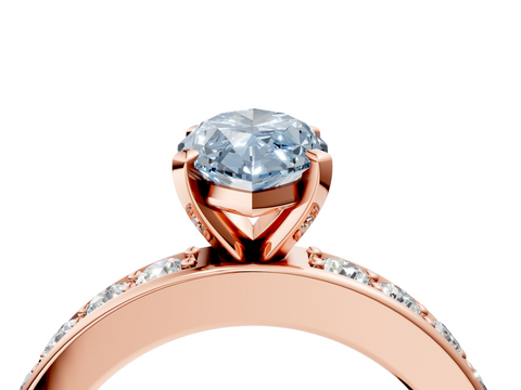 Rose gold Fancy Blue Marquise  Cut Channel Set Diamond Engagement Ring with Four-Prong Setting_239