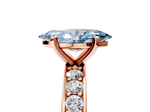 Rose gold Fancy Blue Marquise  Cut Channel Set Diamond Engagement Ring with Four-Prong Setting_240