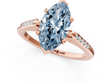 Rose gold Fancy Blue Marquise  Cut Channel Set Solitaire Engagement Ring with Four-Prong Setting_222